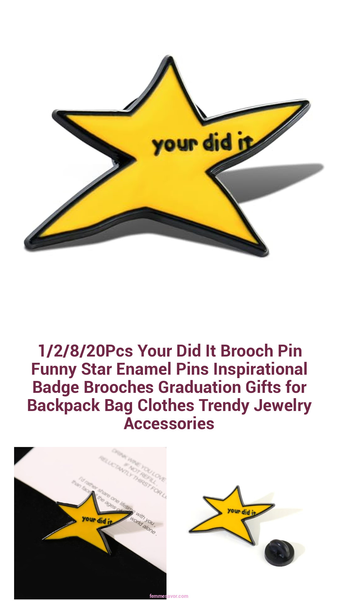 1/2/8/20Pcs Your Did It Brooch Pin Funny Star Enamel Pins Inspirational Badge Brooches Graduation Gifts for Backpack Bag Clothes Trendy Jewelry Accessories 1/2/8/20Pcs Your Did It Brooch Pin Funny Star Enamel Pins Inspirational Badge Brooches Graduation Gifts for Backpack Bag Clothes Trendy Jewelry Accessories