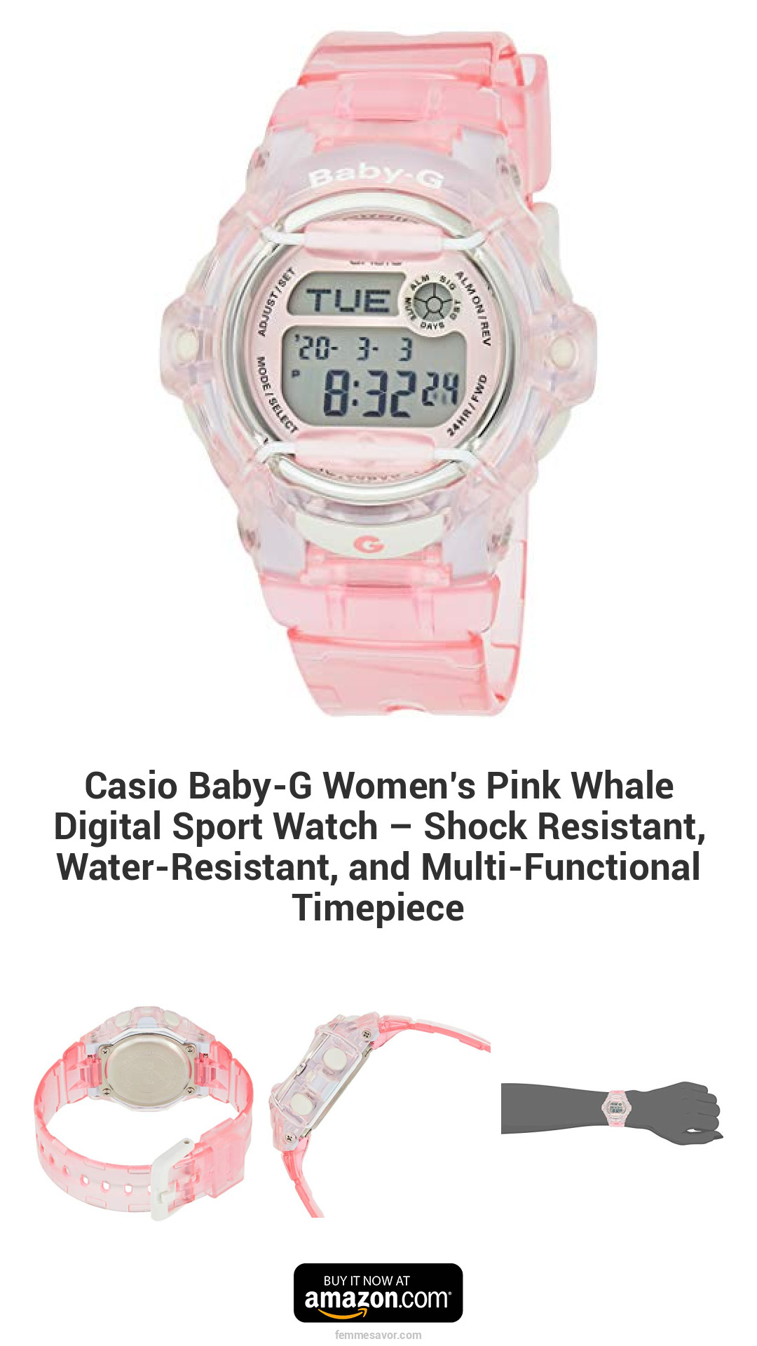 Casio Baby-G Women’s Pink Whale Digital Sport Watch – Shock Resistant, Water-Resistant, and Multi-Functional Timepiece Casio Baby-G Women’s Pink Whale Digital Sport Watch – Shock Resistant, Water-Resistant, and Multi-Functional Timepiece