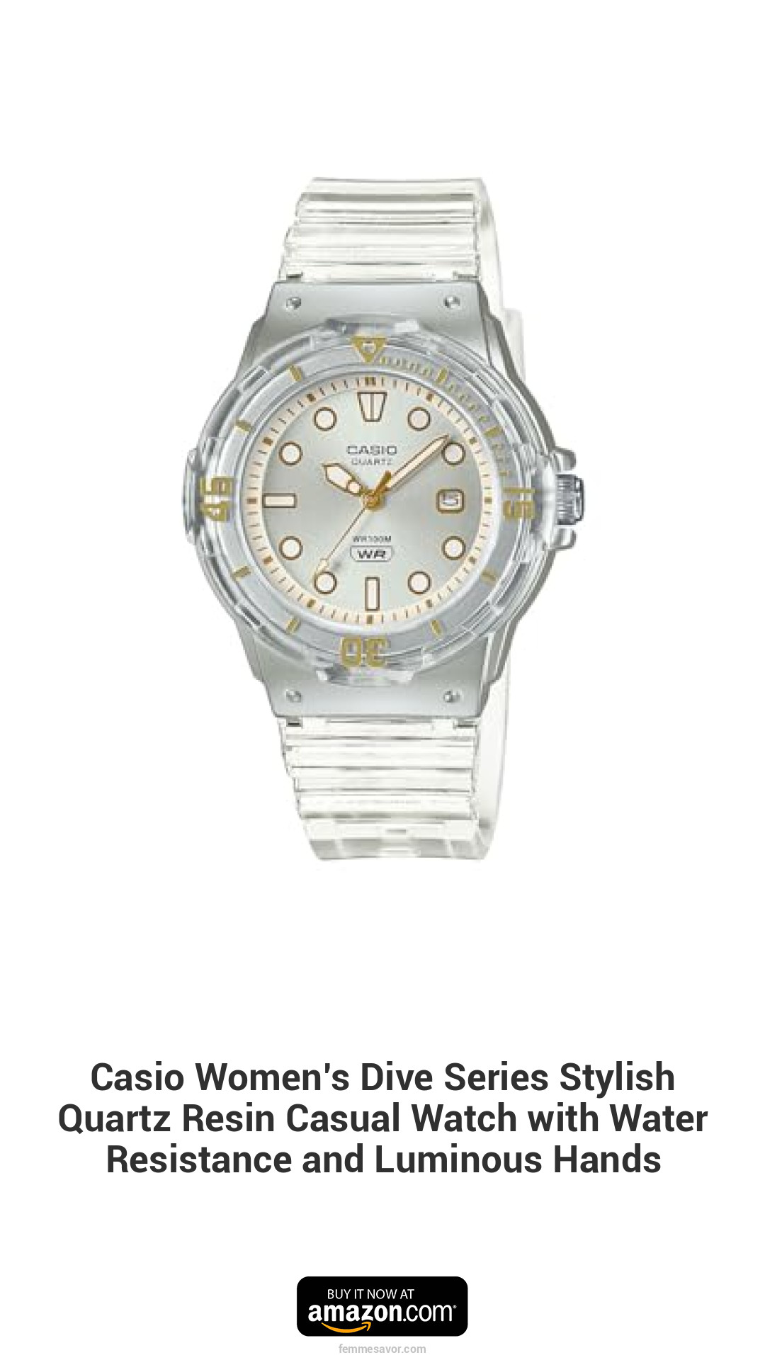Casio Women’s Dive Series Stylish Quartz Resin Casual Watch with Water Resistance and Luminous Hands