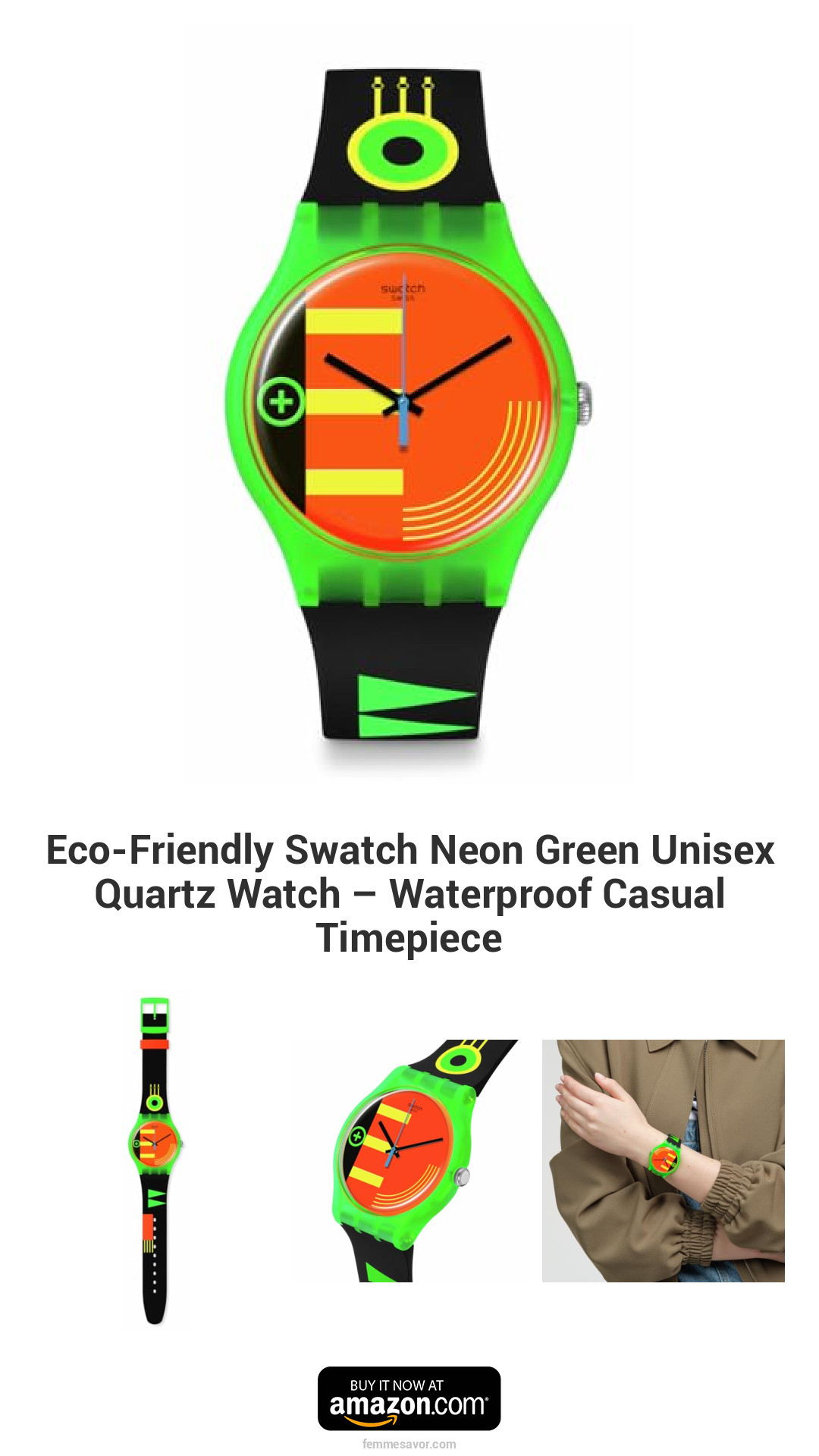Eco-Friendly Swatch Neon Green Unisex Quartz Watch – Waterproof Casual Timepiece Eco-Friendly Swatch Neon Green Unisex Quartz Watch – Waterproof Casual Timepiece