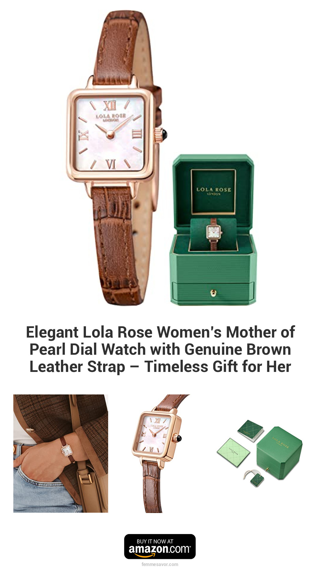 Elegant Lola Rose Women’s Mother of Pearl Dial Watch with Genuine Brown Leather Strap – Timeless Gift for Her Elegant Lola Rose Women’s Mother of Pearl Dial Watch with Genuine Brown Leather Strap – Timeless Gift for Her