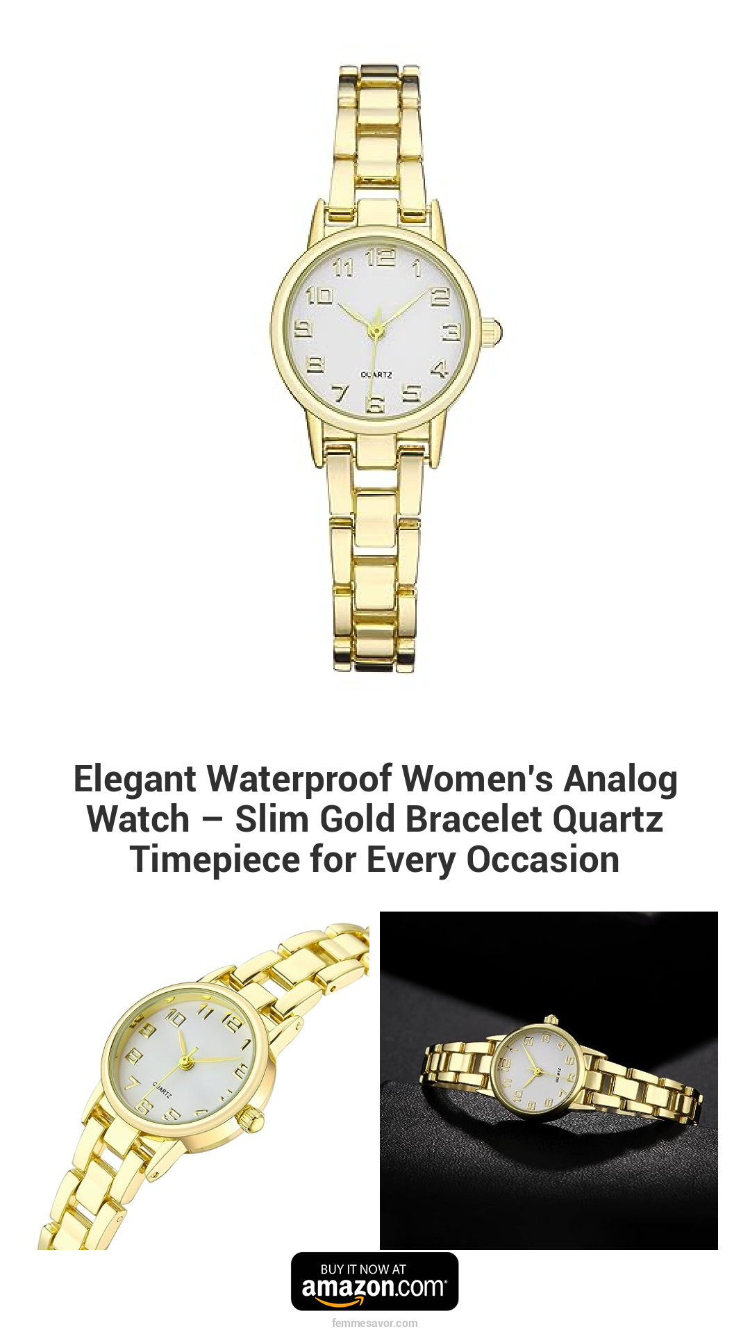 Elegant Waterproof Women’s Analog Watch – Slim Gold Bracelet Quartz Timepiece for Every Occasion Elegant Waterproof Women’s Analog Watch – Slim Gold Bracelet Quartz Timepiece for Every Occasion