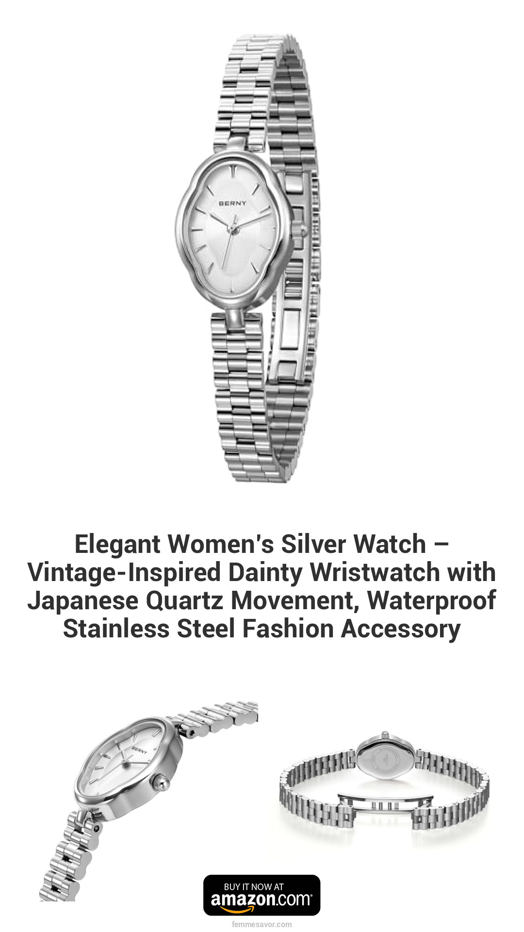 Elegant Women’s Silver Watch – Vintage-Inspired Dainty Wristwatch with Japanese Quartz Movement, Waterproof Stainless Steel Fashion Accessory Elegant Women’s Silver Watch – Vintage-Inspired Dainty Wristwatch with Japanese Quartz Movement, Waterproof Stainless Steel Fashion Accessory