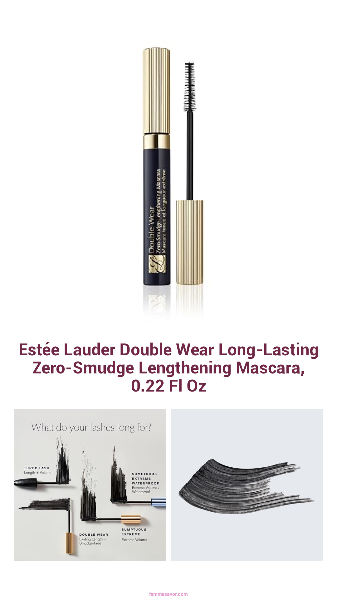 Estée Lauder Double Wear Long-Lasting Zero-Smudge Lengthening Mascara, 0.22 Fl Oz