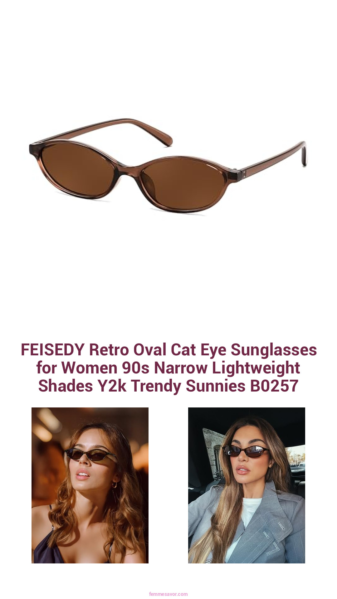FEISEDY Retro Oval Cat Eye Sunglasses for Women 90s Narrow Lightweight Shades Y2k Trendy Sunnies B0257 FEISEDY Retro Oval Cat Eye Sunglasses for Women 90s Narrow Lightweight Shades Y2k Trendy Sunnies B0257