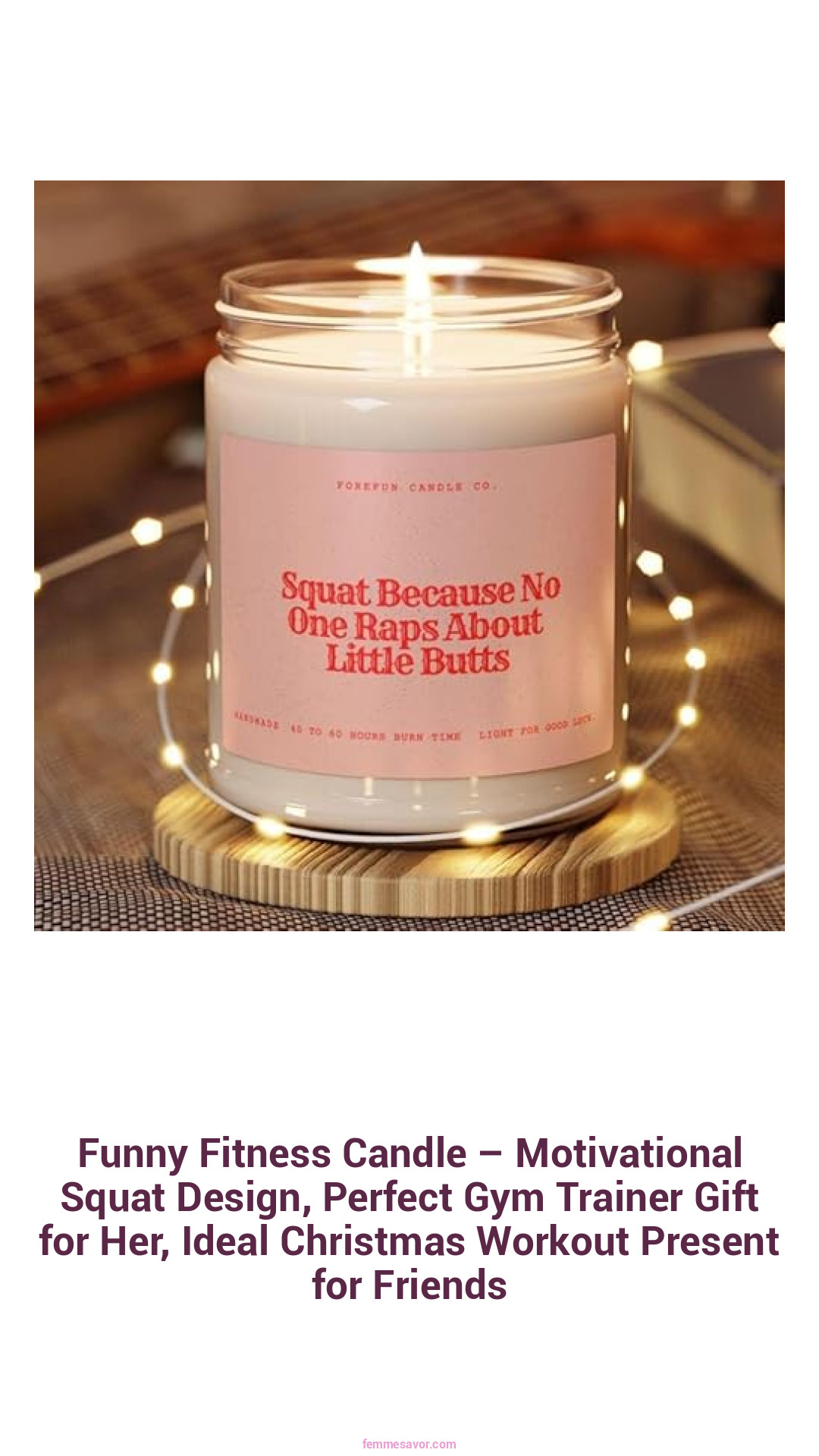 Funny Fitness Candle – Motivational Squat Design, Perfect Gym Trainer Gift for Her, Ideal Christmas Workout Present for Friends