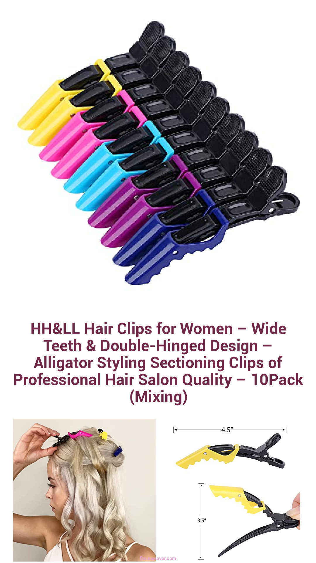 HH&LL Hair Clips for Women – Wide Teeth & Double-Hinged Design – Alligator Styling Sectioning Clips of Professional Hair Salon Quality – 10Pack (Mixing) HH&LL Hair Clips for Women – Wide Teeth & Double-Hinged Design – Alligator Styling Sectioning Clips of Professional Hair Salon Quality – 10Pack (Mixing)
