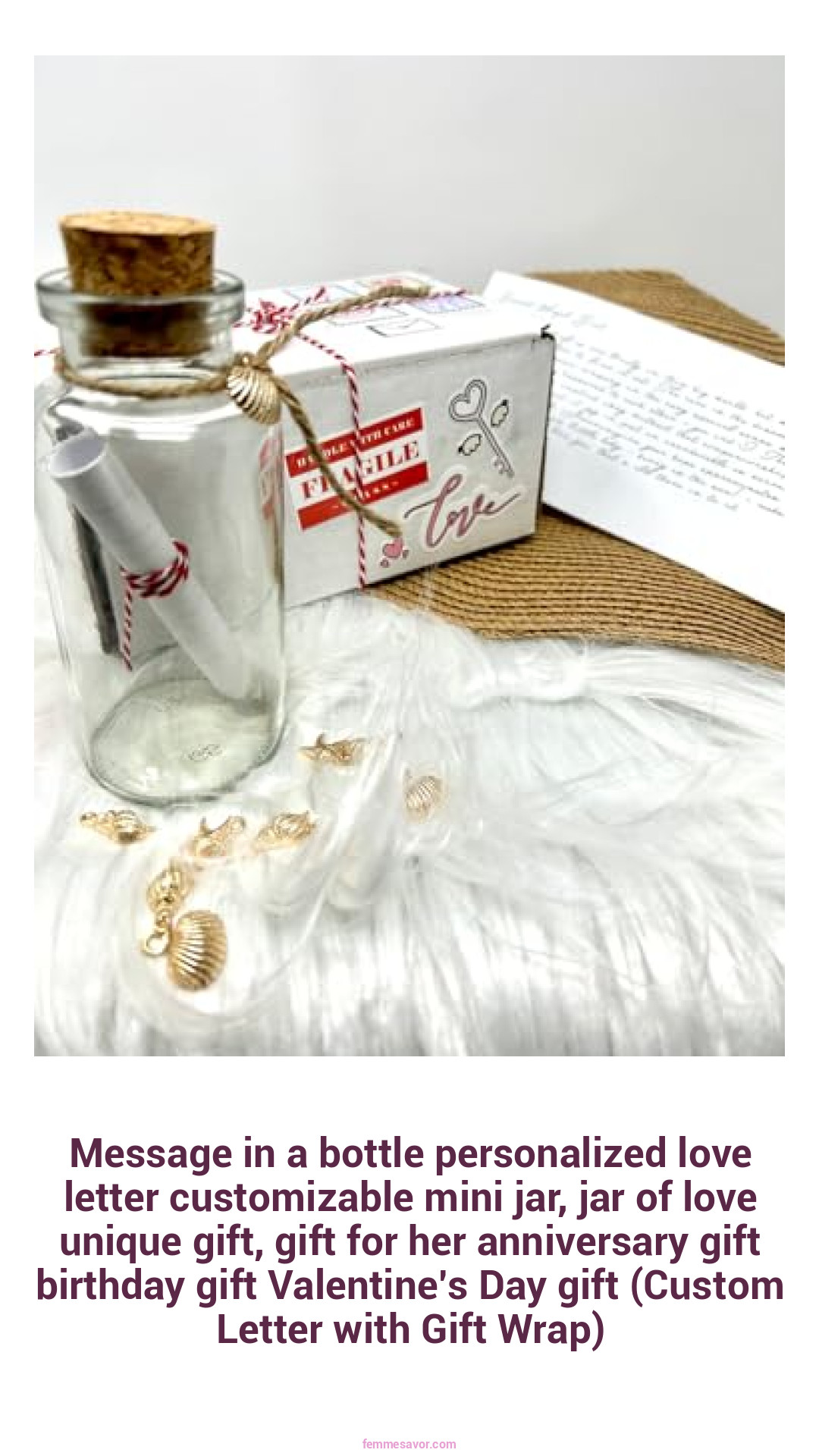 Message in a bottle personalized love letter customizable mini jar, jar of love unique gift, gift for her anniversary gift birthday gift Valentine’s Day gift (Custom Letter with Gift Wrap)
