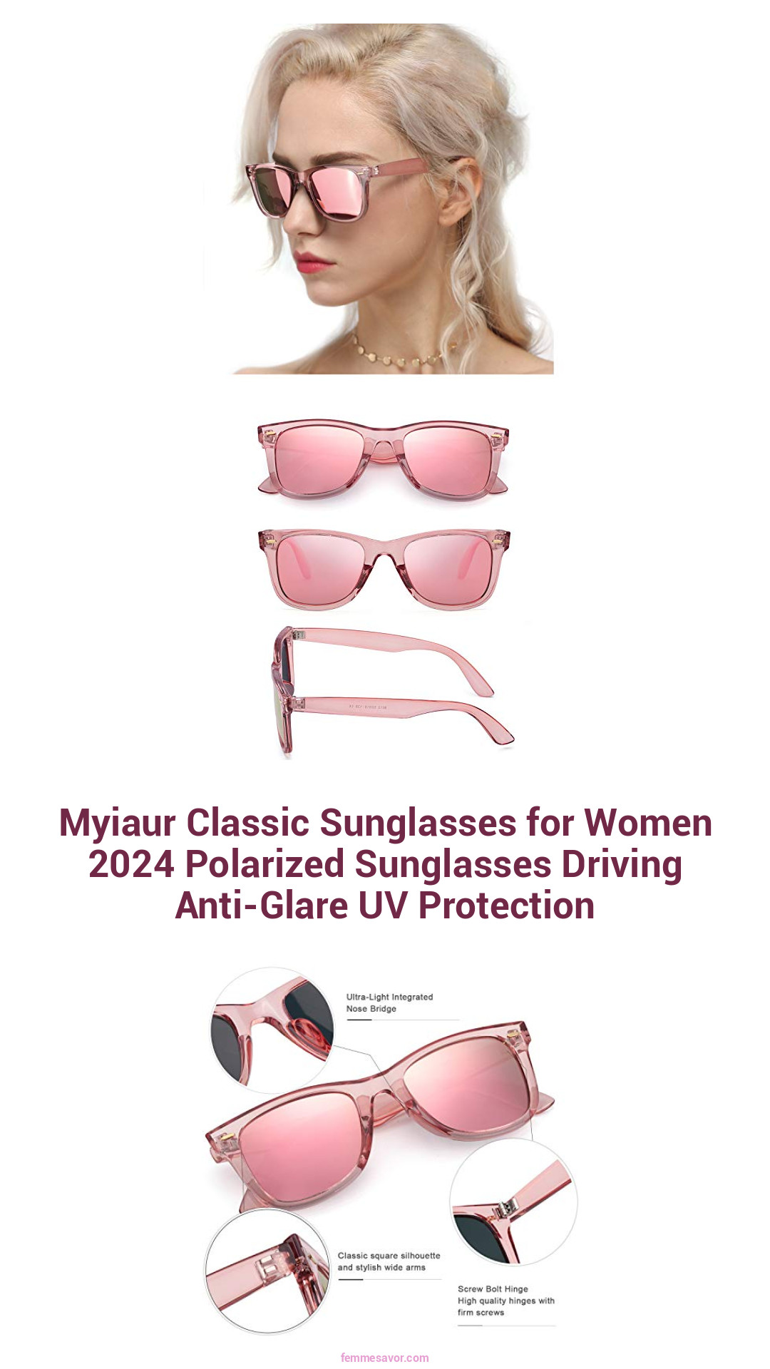 Myiaur Classic Sunglasses for Women 2024 Polarized Sunglasses Driving Anti-Glare UV Protection Myiaur Classic Sunglasses for Women 2024 Polarized Sunglasses Driving Anti-Glare UV Protection