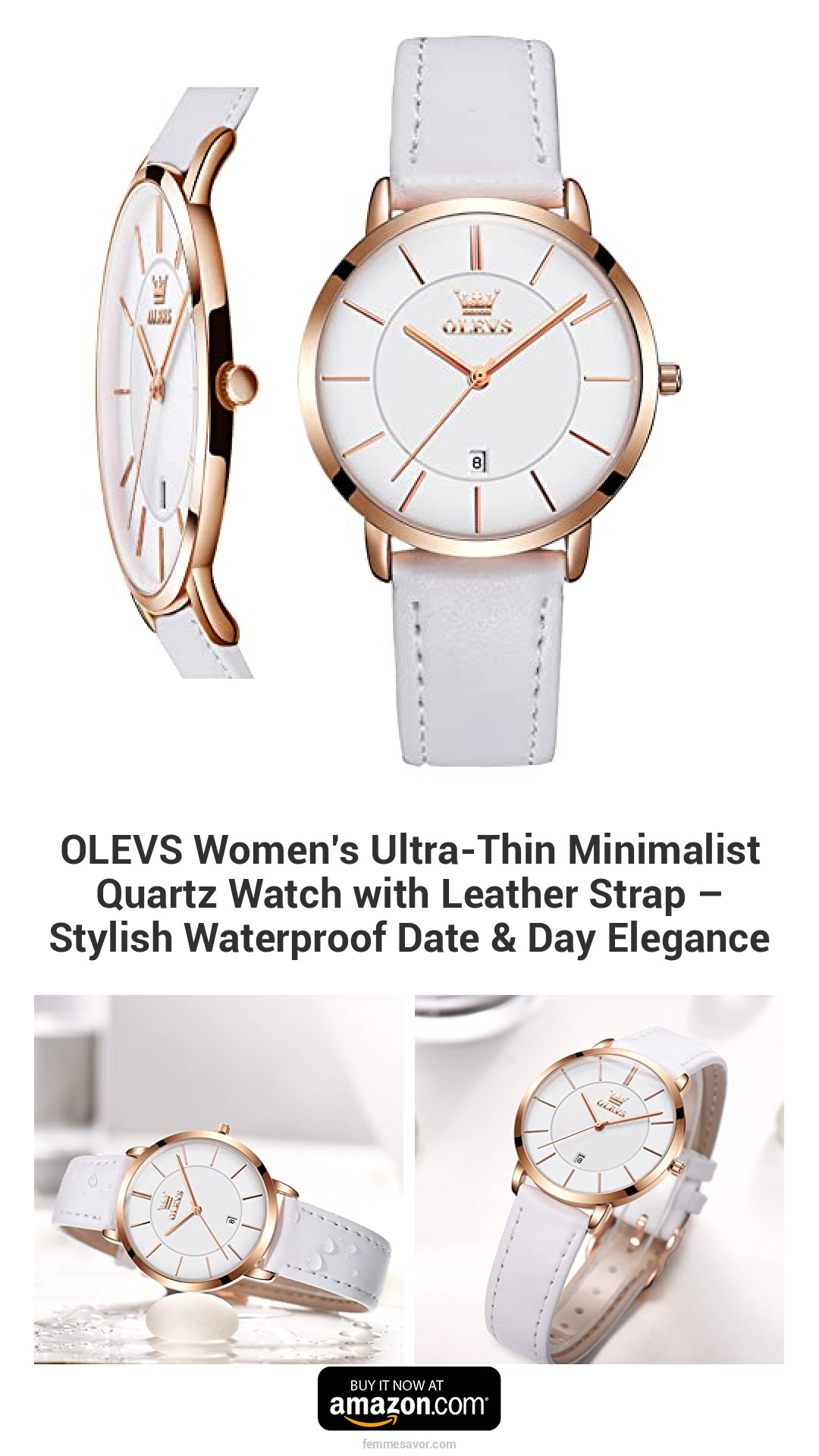 OLEVS Women’s Ultra-Thin Minimalist Quartz Watch with Leather Strap – Stylish Waterproof Date & Day Elegance OLEVS Women’s Ultra-Thin Minimalist Quartz Watch with Leather Strap – Stylish Waterproof Date & Day Elegance