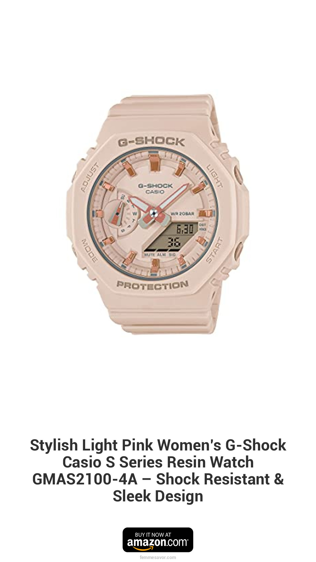 Stylish Light Pink Women’s G-Shock Casio S Series Resin Watch GMAS2100-4A – Shock Resistant & Sleek Design