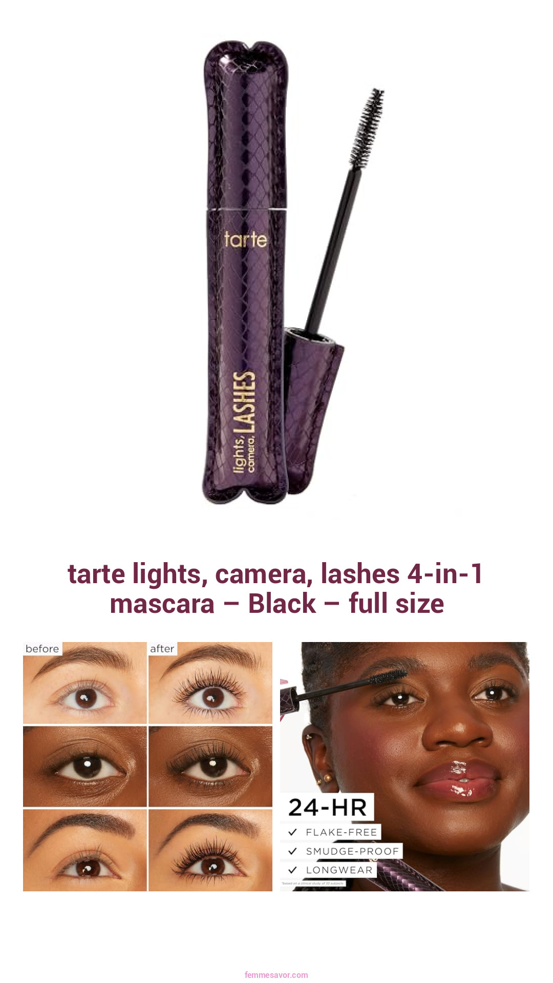 tarte lights, camera, lashes 4-in-1 mascara – Black – full size