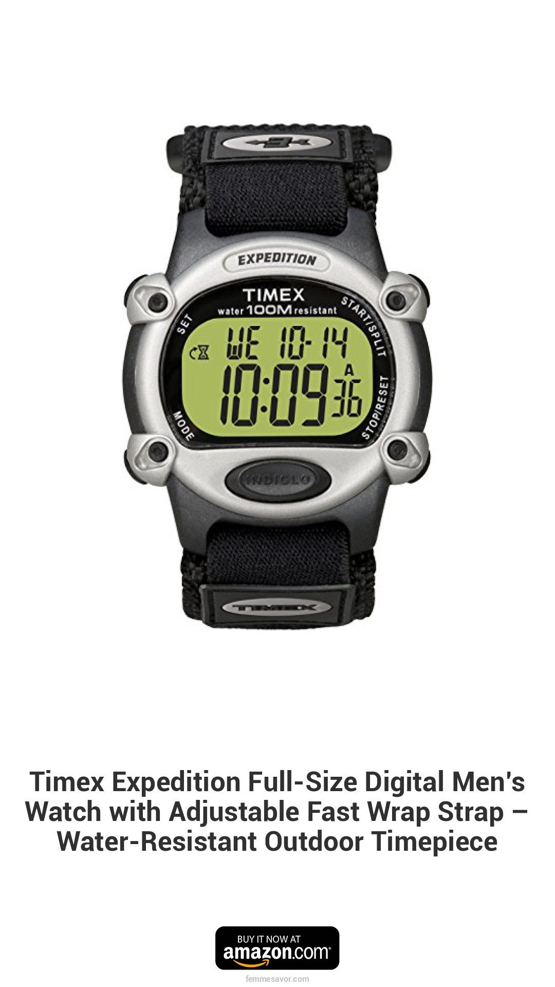 Timex Expedition Full-Size Digital Men’s Watch with Adjustable Fast Wrap Strap – Water-Resistant Outdoor Timepiece