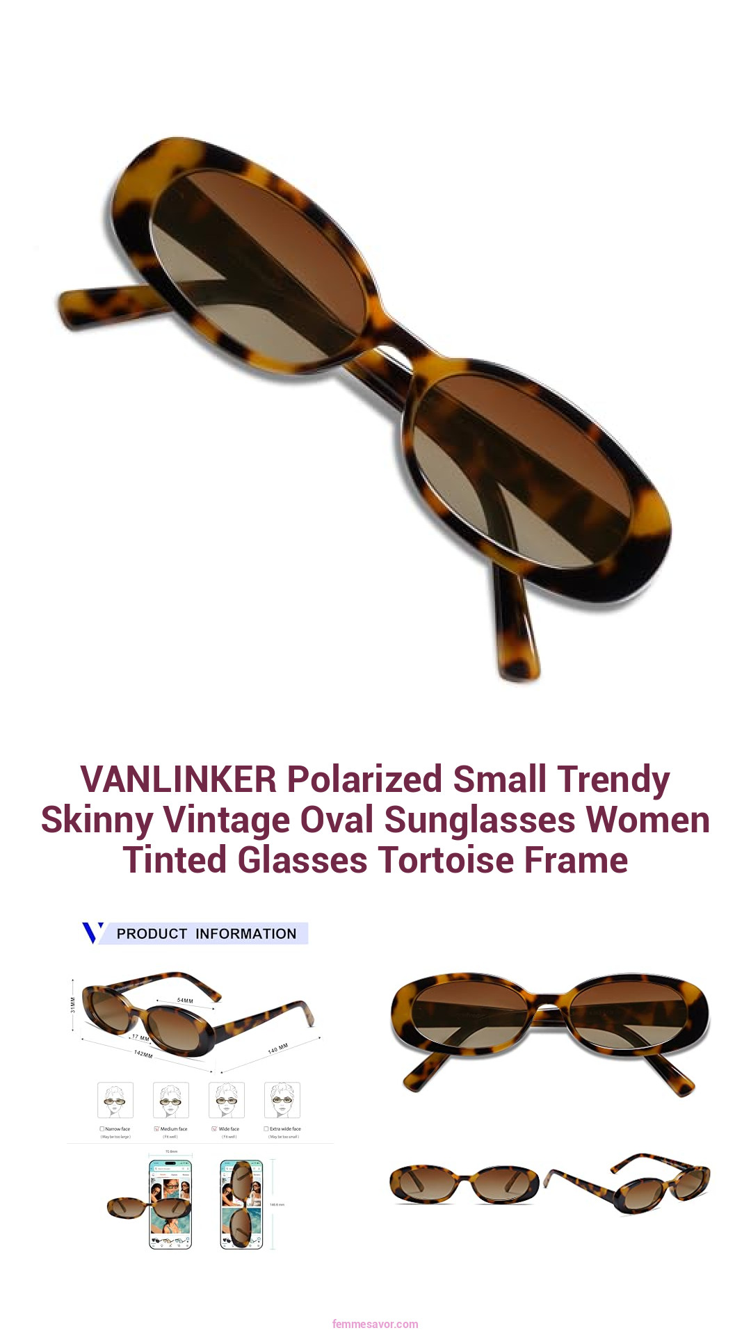 VANLINKER Polarized Small Trendy Skinny Vintage Oval Sunglasses Women Tinted Glasses Tortoise Frame VANLINKER Polarized Small Trendy Skinny Vintage Oval Sunglasses Women Tinted Glasses Tortoise Frame