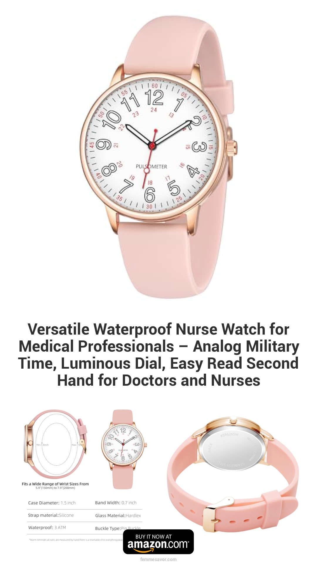 Versatile Waterproof Nurse Watch for Medical Professionals – Analog Military Time, Luminous Dial, Easy Read Second Hand for Doctors and Nurses Versatile Waterproof Nurse Watch for Medical Professionals – Analog Military Time, Luminous Dial, Easy Read Second Hand for Doctors and Nurses