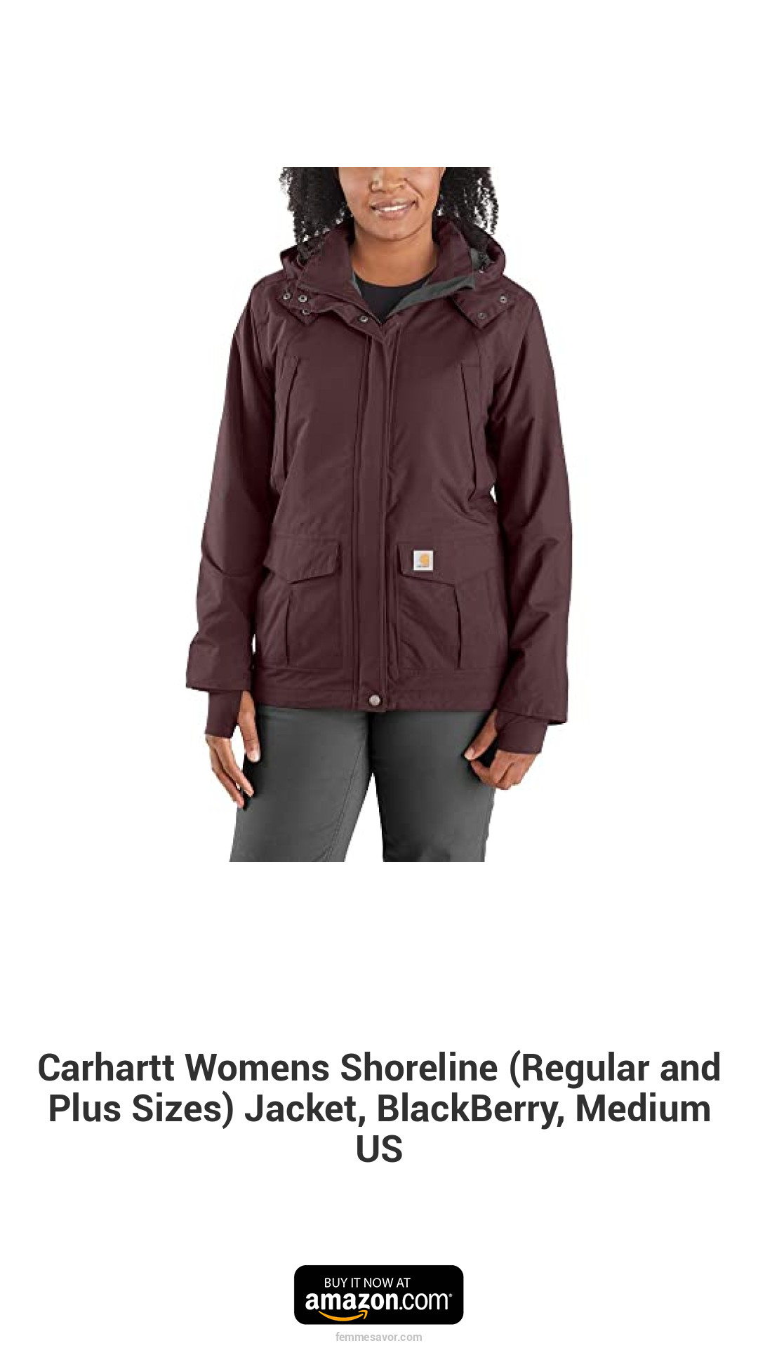 Carhartt Womens Shoreline (Regular and Plus Sizes) Jacket, BlackBerry, Medium US
