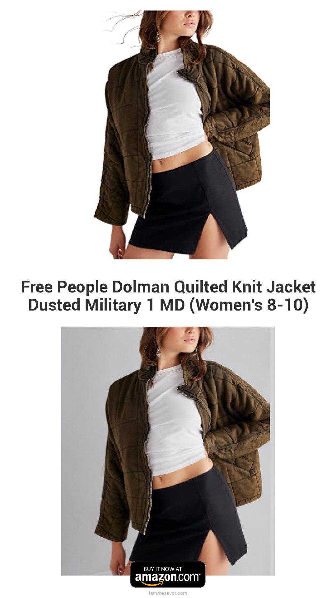 Free People Dolman Quilted Knit Jacket Dusted Military 1 MD (Women's 8-10) Free People Dolman Quilted Knit Jacket Dusted Military 1 MD (Women's 8-10)