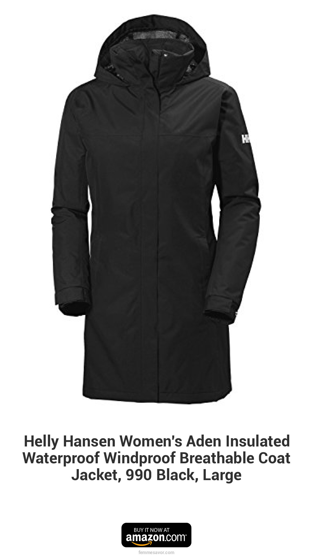 Helly Hansen Women's Aden Insulated Waterproof Windproof Breathable Coat Jacket, 990 Black, Large