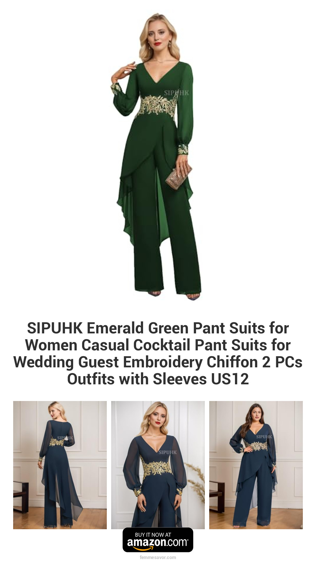 SIPUHK Emerald Green Pant Suits for Women Casual Cocktail Pant Suits for Wedding Guest Embroidery Chiffon 2 PCs Outfits with Sleeves US12 SIPUHK Emerald Green Pant Suits for Women Casual Cocktail Pant Suits for Wedding Guest Embroidery Chiffon 2 PCs Outfits with Sleeves US12