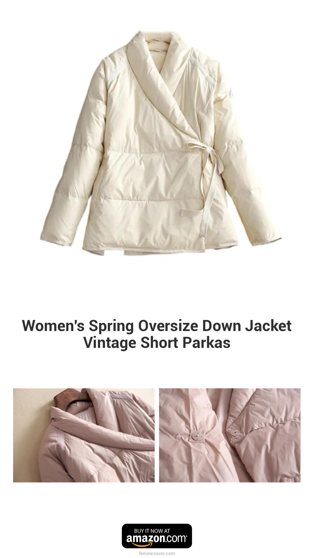 Women's Spring Oversize Down Jacket Vintage Short Parkas Women's Spring Oversize Down Jacket Vintage Short Parkas